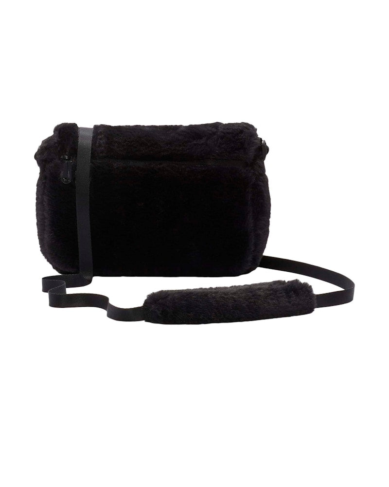 Nike Sportswear Futura 365 Faux Fur Crossbody Bag (1L) Black/Black/White