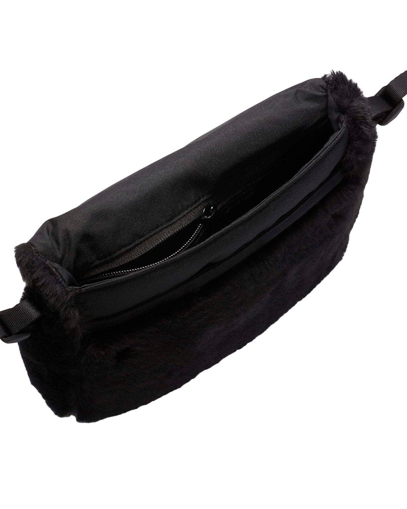 Nike Sportswear Futura 365 Faux Fur Crossbody Bag (1L) Black/Black/White