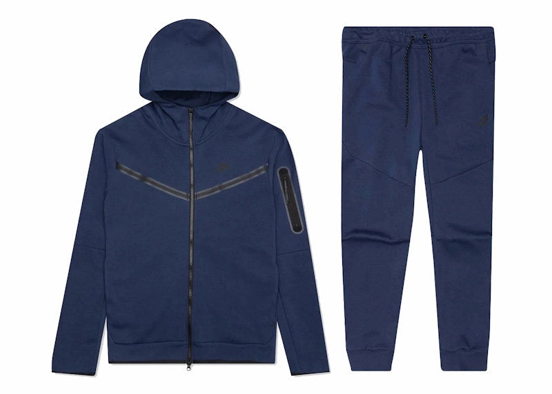 Nike Sportswear Kids' Tech Fleece Full-Zip Hoodie & Joggers Set Navy/Black