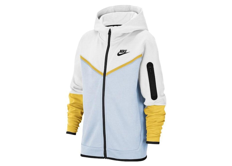 Nike Sportswear Kids Tech Fleece Hoodie White/Cloud Grey/Cyber Yellow