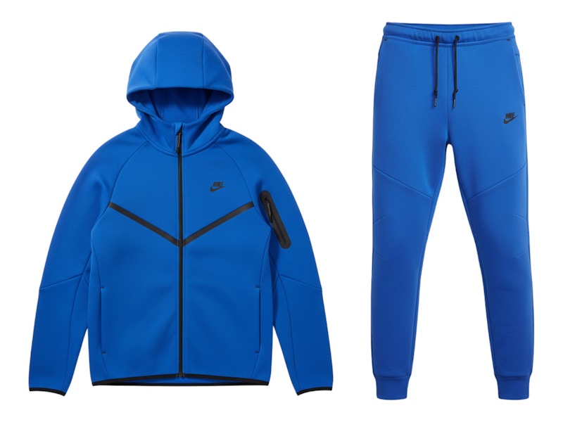 Nike Sportswear Tech Fleece Full Zip Hoodie/Pant Set Royal Blue/Black