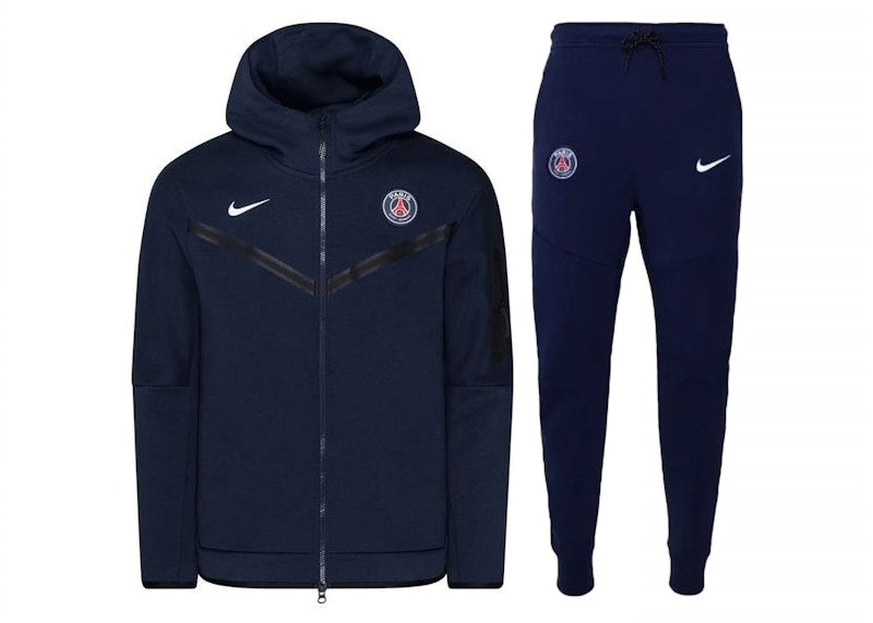 Nike Sportswear Tech Fleece Full Zip Hoodie & Joggers Set Midnight Navy