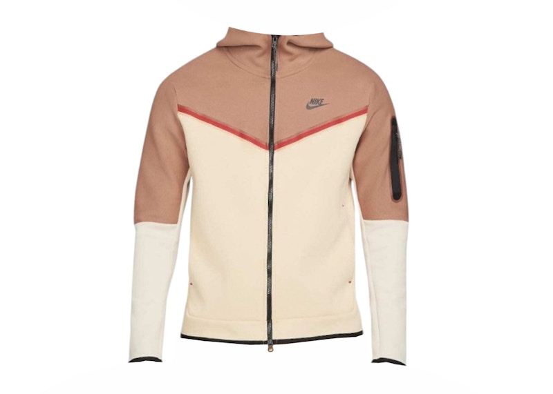 Nike Sportswear Tech Fleece Full Zip Hoodie Mineral Clay/Sand White