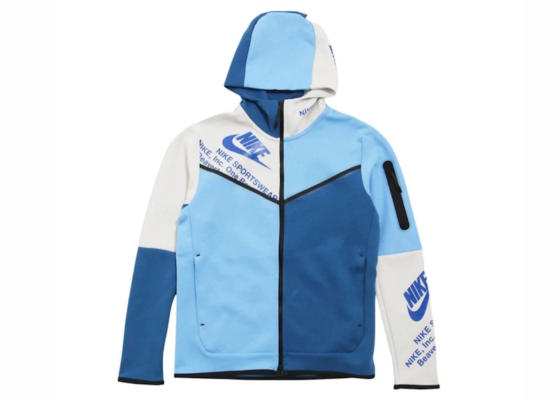Nike Sportswear Tech Fleece Graphic Full-Zip Hoodie Dark Marine/Blue/White