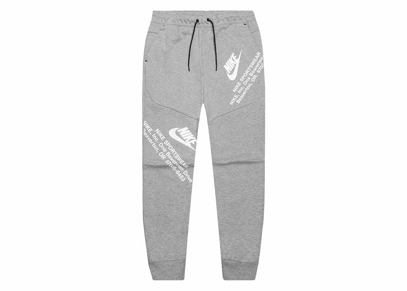 Nike Sportswear Tech Fleece Graphic Print Sweatpants Grey Heather