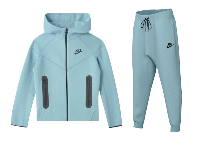 Nike Sportswear Tech Fleece Kids Full Zip Hoodie & Joggers Set Celestine Blue