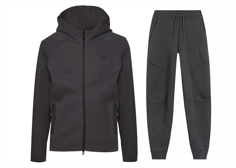 Nike Sportswear Tech Fleece Windrunner Full Zip Hoodie & Joggers Set Anthracite/Black