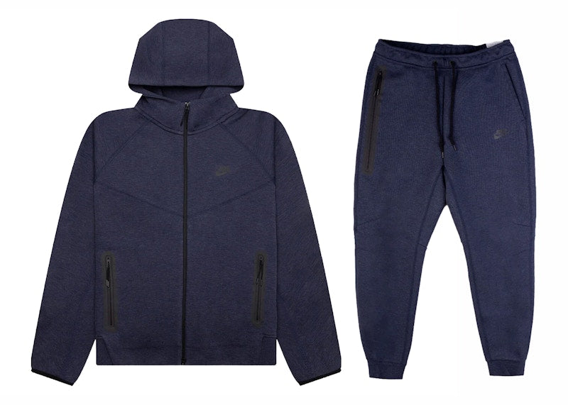 Nike Sportswear Tech Fleece Windrunner Full Zip Hoodie & Joggers Set Obsidian Heather/Black