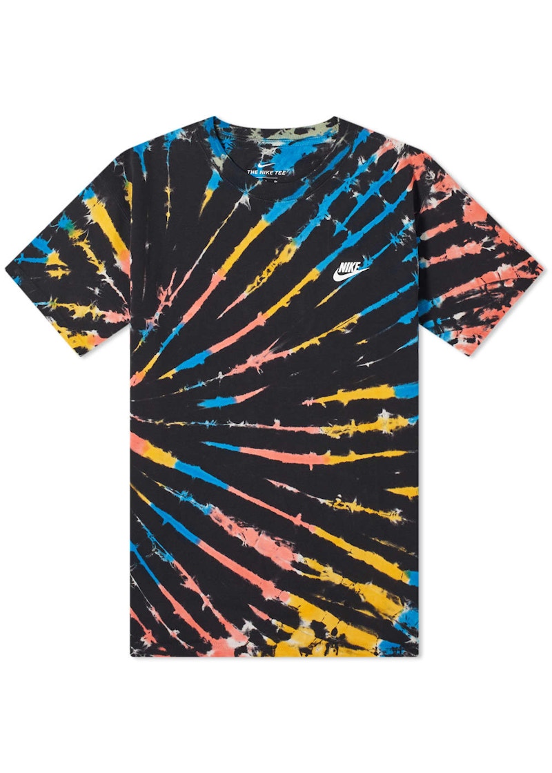 Nike Sportswear Tie Dye T-Shirt Black Bright Crimson White