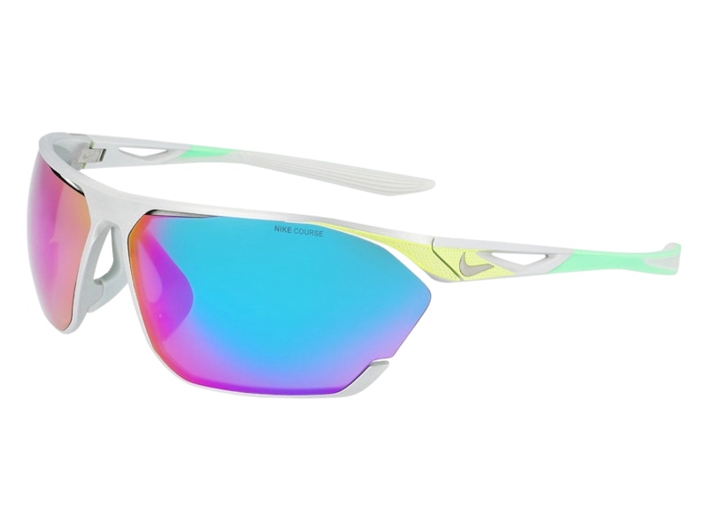 Nike Stratus M Wrap Sunglasses Brushed Silver Turq Mirror (STRATUS-M-DC3407-011-7613)