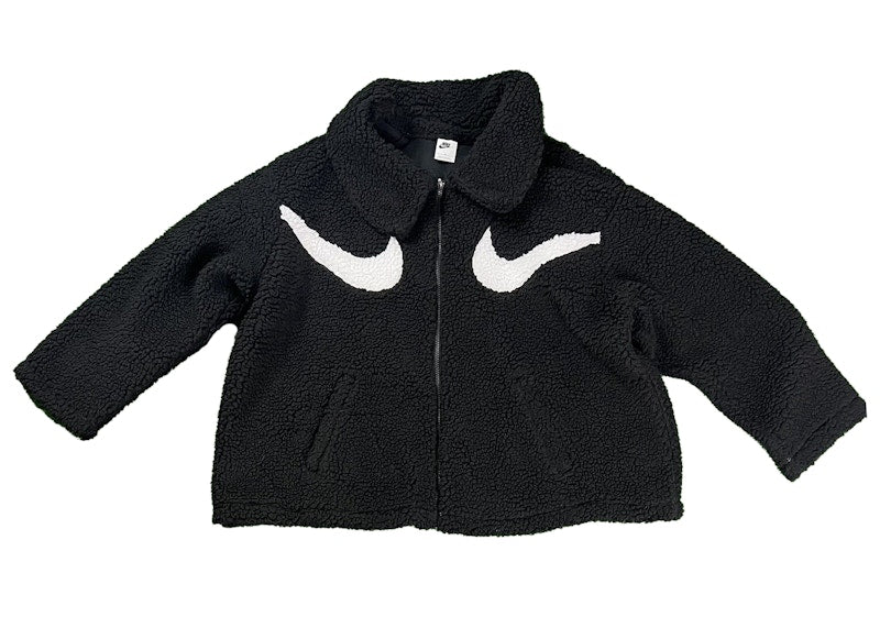 Nike Swoosh Full-Zip Sherpa Jacket Black/White