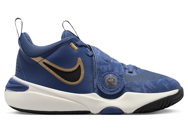 Nike Team Hustle D 11 Mystic Navy Pale Ivory Metallic Gold Black (GS)