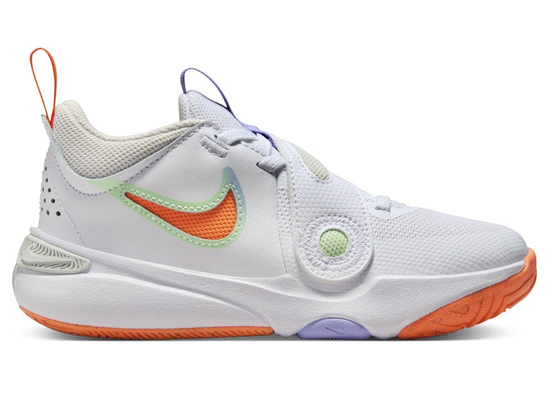 Nike Team Hustle D 11 White Vapor Green Purple Pulse Total Orange (PS)