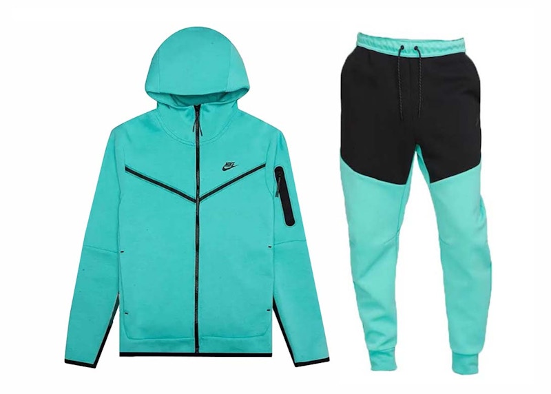 Nike Sportswear Tech Fleece Hoodie & Joggers Set Washed Teal/Black/Black