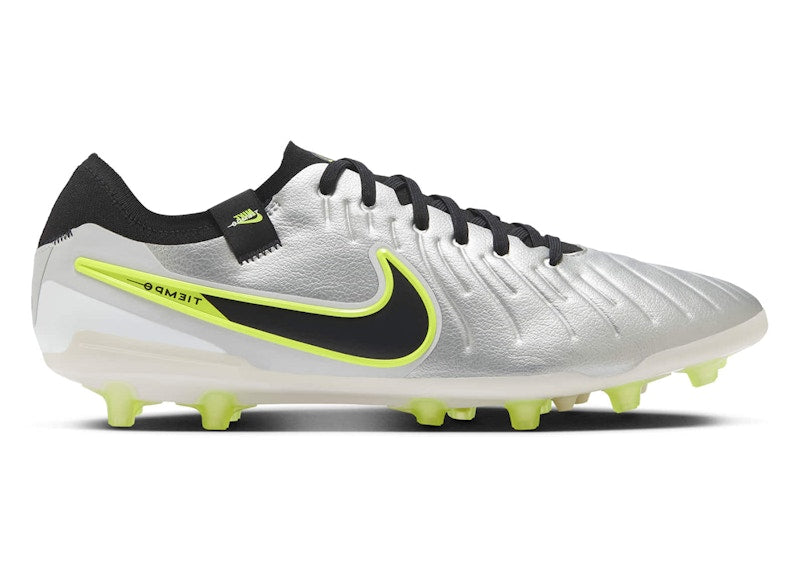 Nike Tiempo Legend 10 Pro AG Metallic Silver Volt Black