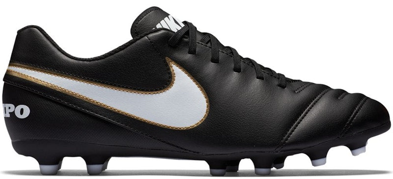 Nike Tiempo Rio III FG Black White Gold