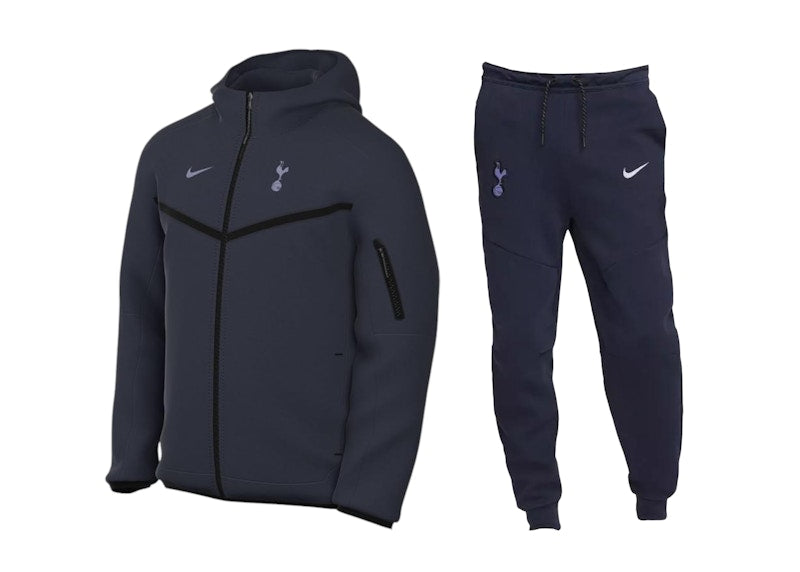Nike Tottenham Hotspur FC Tech Fleece Full Zip Hoodie & Joggers Set Navy Blue