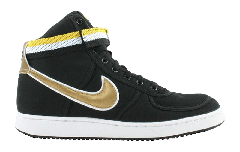 Nike Vandal High Supreme Black Metallic Gold Yellow Streak