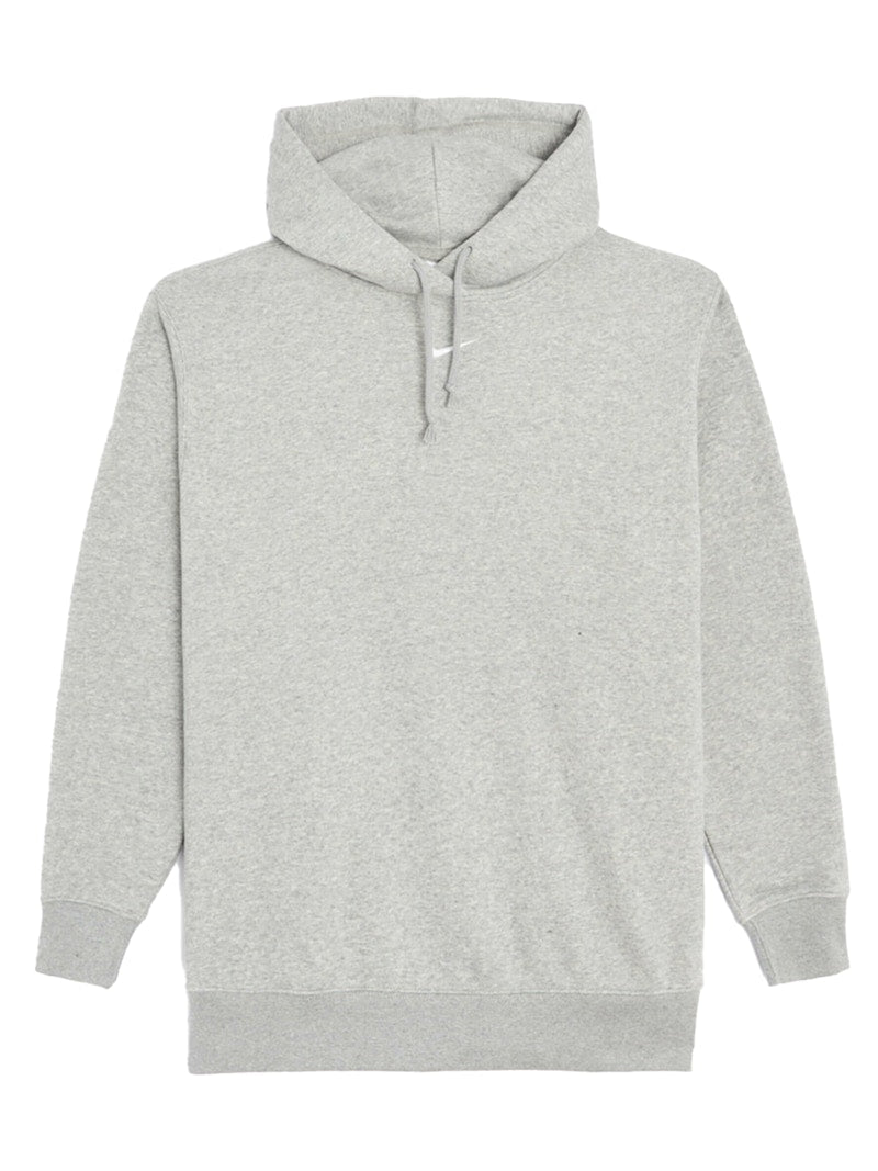 Nike Women's Oversized Fleece Hoodie Dark Grey Heather/Base Grey/White
