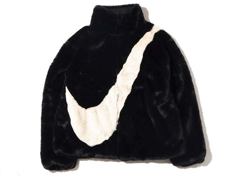 Nike Womens Oversized Swoosh Logo Jacket (Asia Sizing) Black Fossil