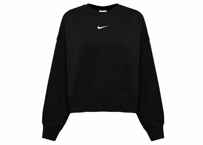 Nike Women's Phoenix Fleece Oversized Crew Sweatshirt Black/Sail