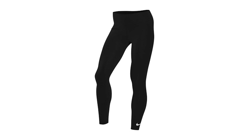 Nike Women's Small Swoosh Logo Plain Leggings Black