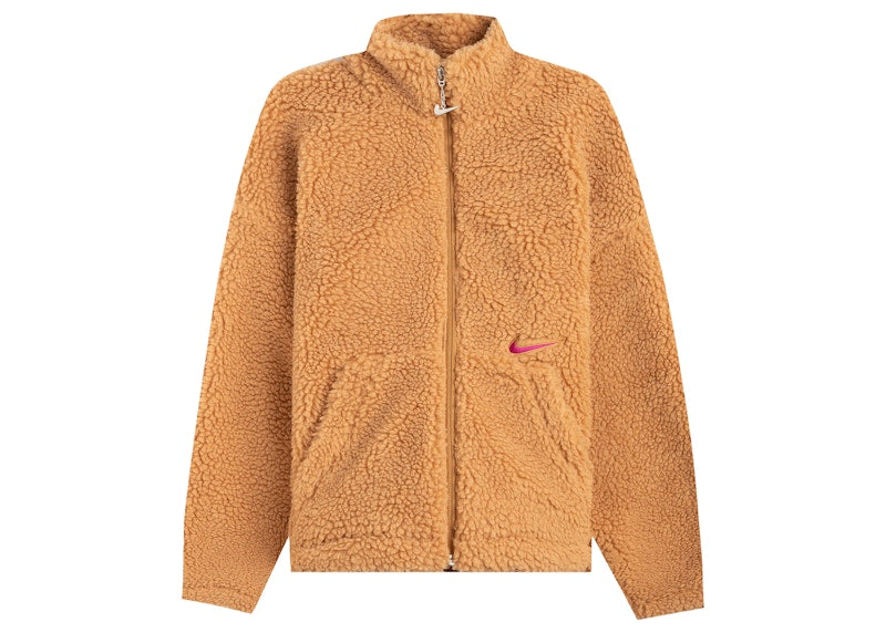 Nike Women's Sportswear Swoosh Sherpa Jacket Brown
