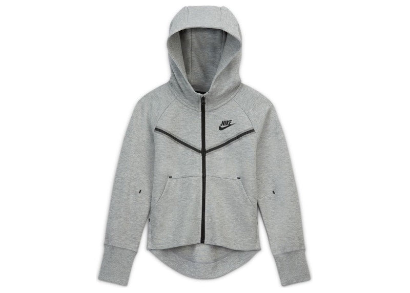 Nike Sportswear Kids' Tech Fleece Full-Zip Hoodie Dark Grey Heather/Black