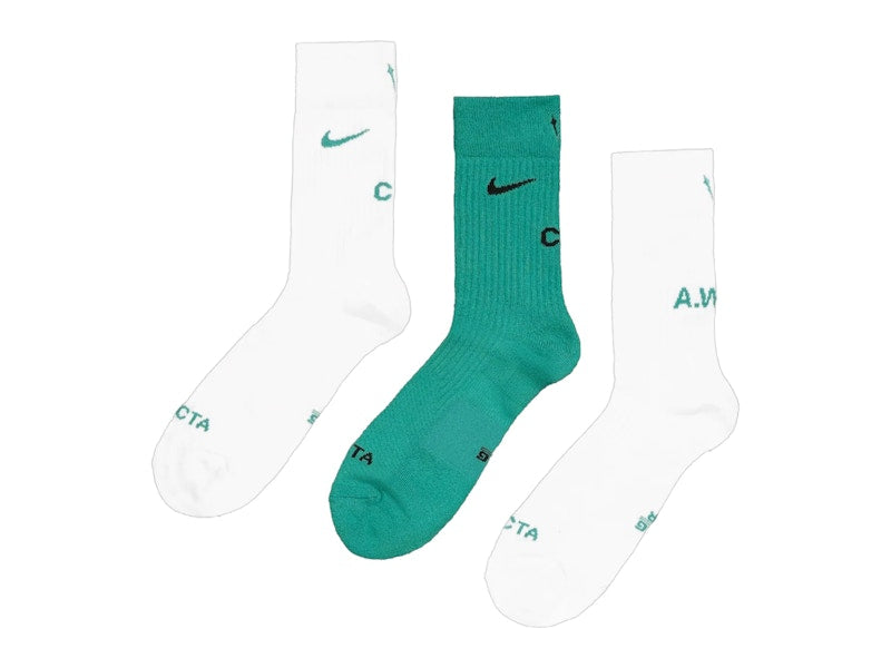 Nike x NOCTA Crew Socks (3 Pack) Neptune Green/White