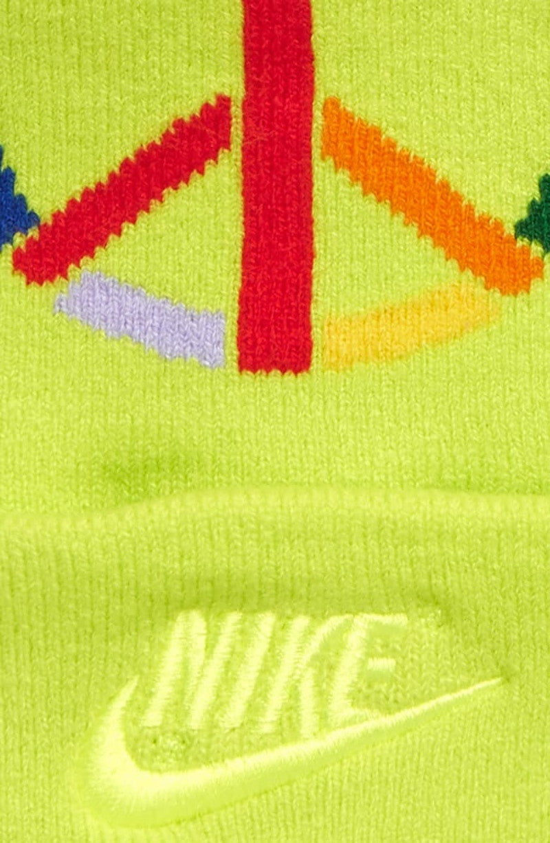 Nike x Olivia Kim Peace Sign Cuffed Beanie Cyber