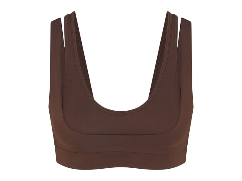 Nike x SKIMS Women's Matte Double Strap Scoop Bra Dark Sepia