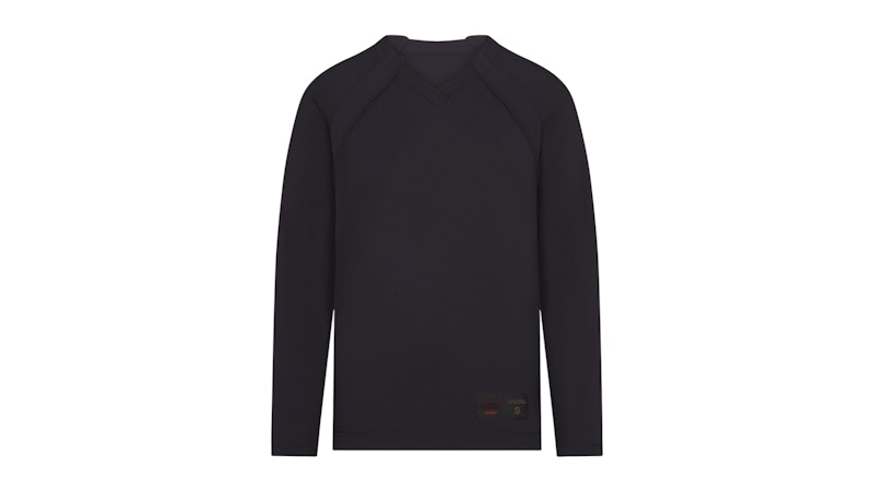 Nike x SKIMS Women's Airy V-Neck Oversized Long Sleeve Top Obsidian