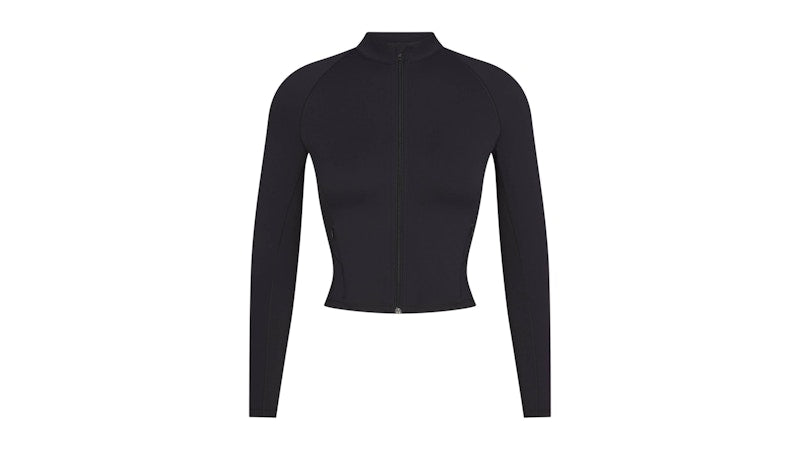 Nike x SKIMS Women's Matte Mock Neck Full Zip Jacket Obsidian