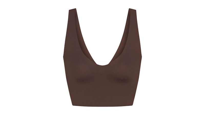 Nike x SKIMS Women's Matte V-Neck Bra Top Dark Sepia