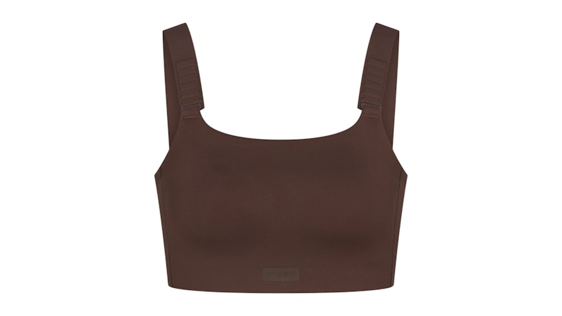 Nike x SKIMS Women's Matte Wide Strap Bra Dark Sepia