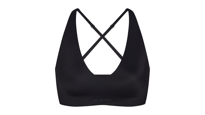 Nike x SKIMS Women's Shine V-Neck Bra Obsidian