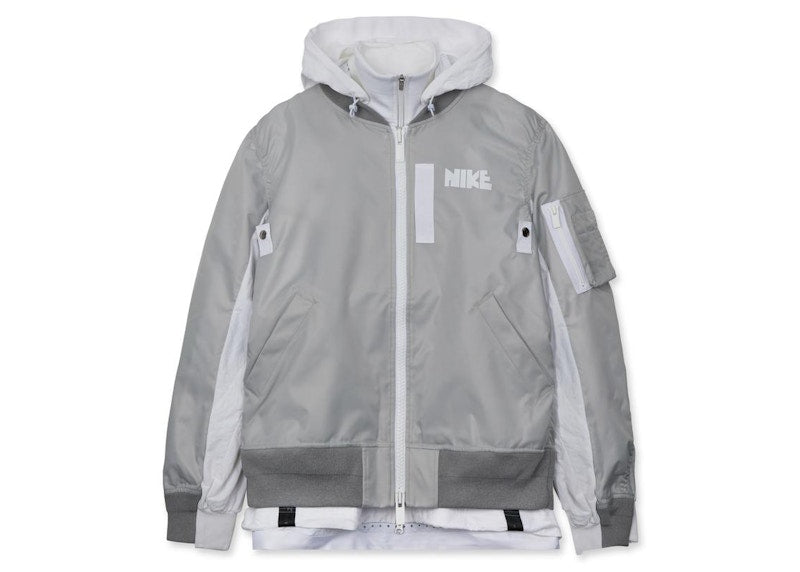 Nike x Sacai Layered Bomber Jacket Grey Fog (Womens)