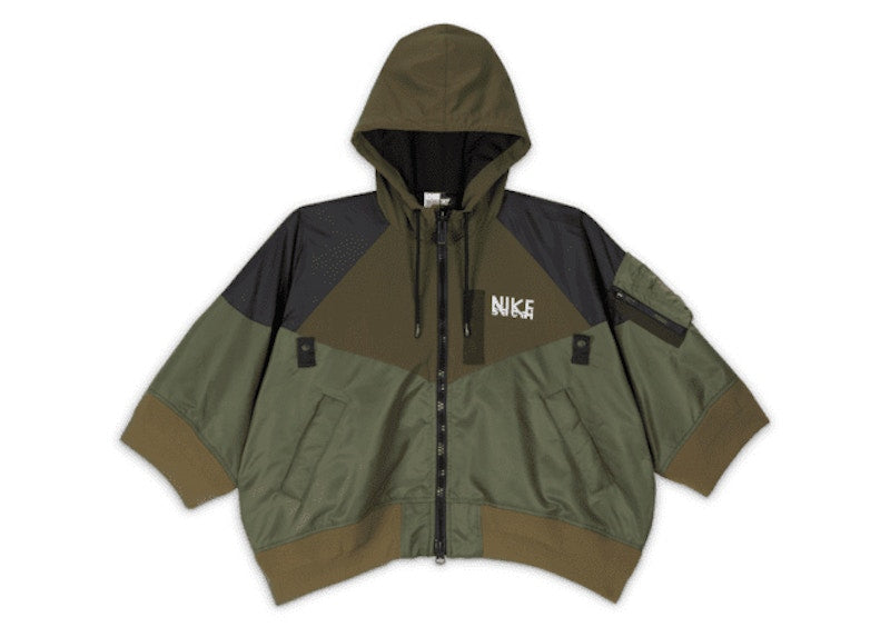 Nike x Sacai Womens Full Zip Hooded Jacket (Asia Sizing) Khaki