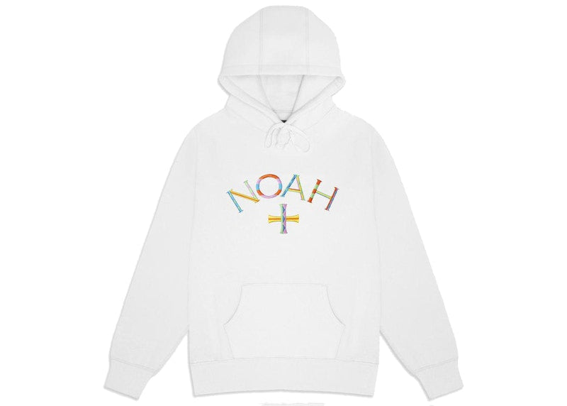 Noah Embroidered Core Logo Summer Hoodie White