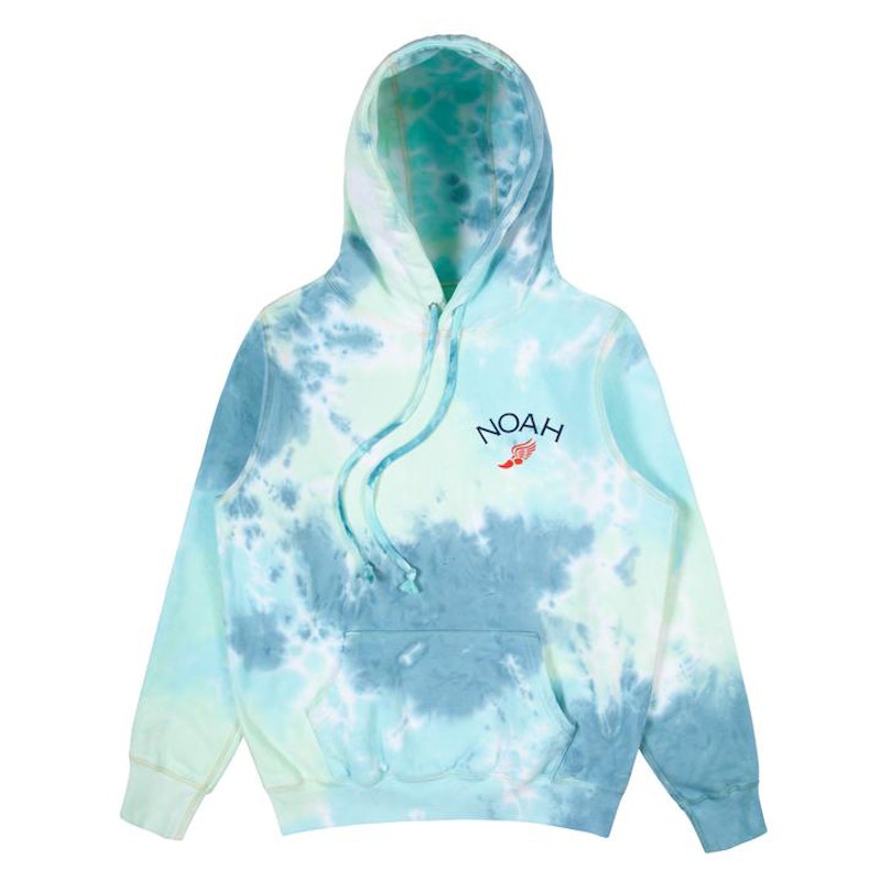 Noah Sun Dyed Winged Foot Hoodie Green
