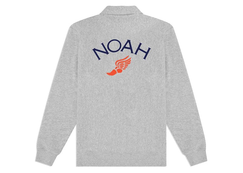 Noah Winged Foot Zip Pull-Over Sweatshirt Heather Grey