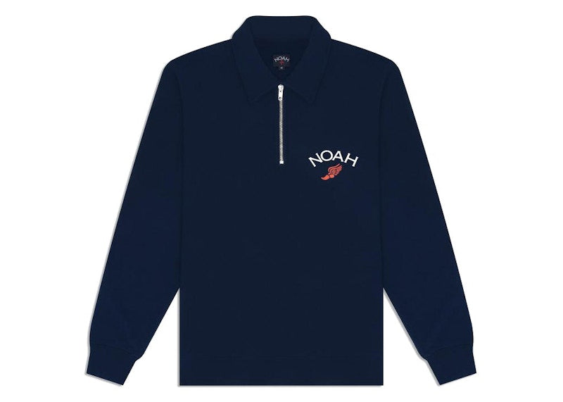 Noah Winged Foot Zip Pull-Over Sweatshirt Navy