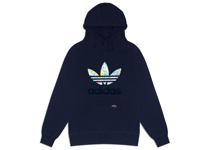 Noah x adidas Floral Paisley Applique Hoodie Navy
