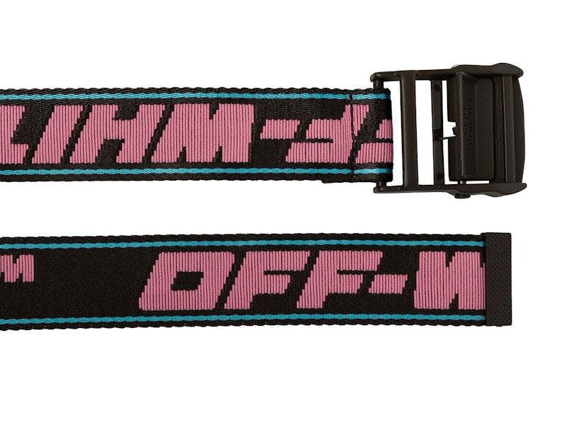 OFF-WHITE 2.0 Industrial Logo Belt Pink/Dark Brown/Blue