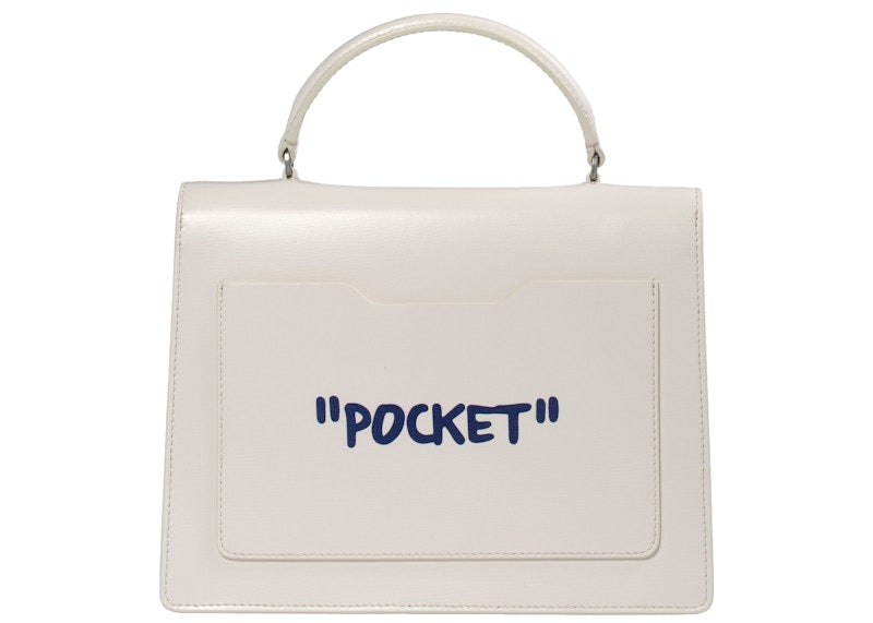 OFF-WHITE 2.8 Jitney Quote-Print Crossbody Bag "NOT FOR SALE" Off White/Violet