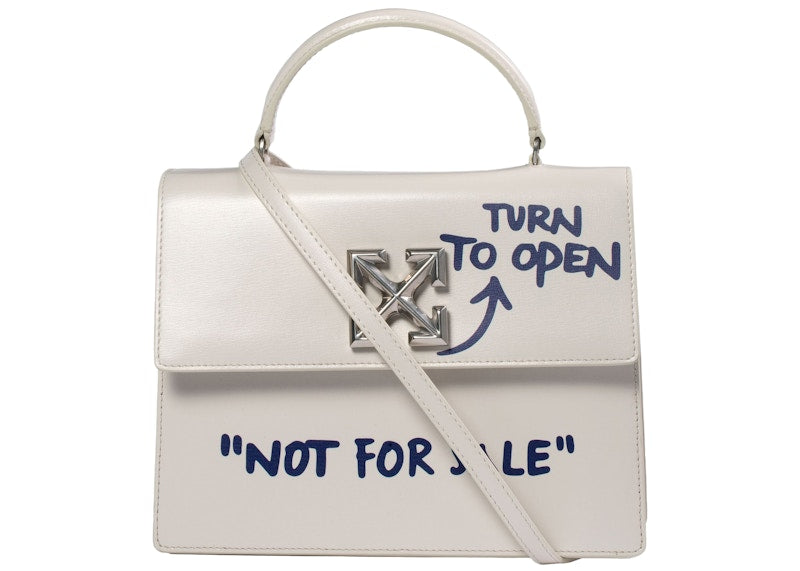 OFF-WHITE 2.8 Jitney Quote-Print Crossbody Bag "NOT FOR SALE" Off White/Violet
