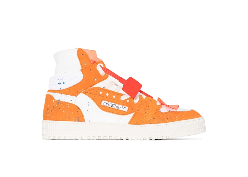OFF-WHITE 3.0 Off Court High-Top Sneakers White Orange Paint Splatter (Women's)
