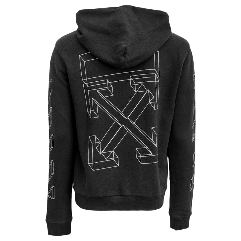 OFF-WHITE 3D Marker Diag Zip Up Hoodie Black/White