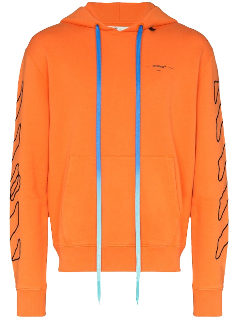 OFF-WHITE Abstract Arrows Embroidered Hoodie Orange/Black