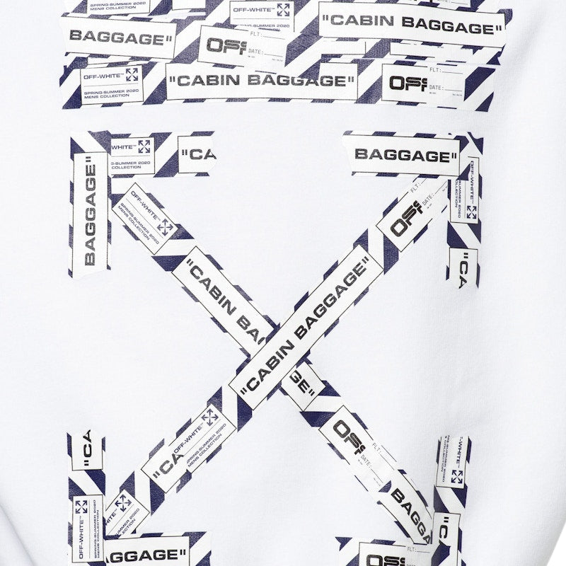 OFF-WHITE Airport Tape Arrows Diag Hoodie White